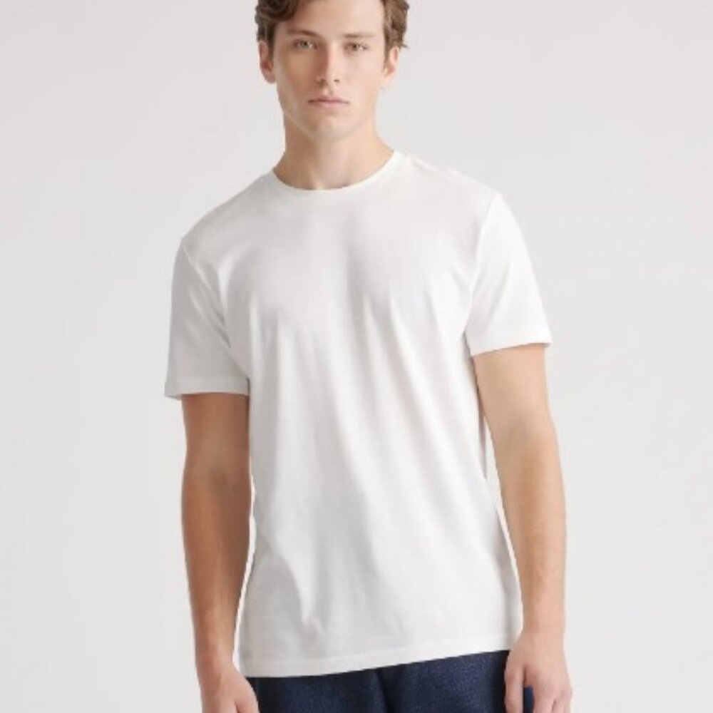 Quince Cotton Modal Crew Neck Tee (3-Pack) White M - Picture 2 of 3